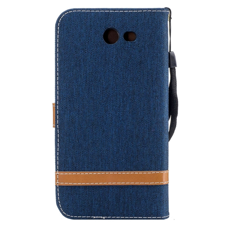 For Galaxy J7 (2017) (US Version) Denim Texture Leather Case with Holder & Card Slots & Wallet & Lanyard