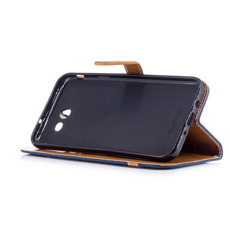 For Galaxy J7 (2017) (US Version) Denim Texture Leather Case with Holder & Card Slots & Wallet & Lanyard
