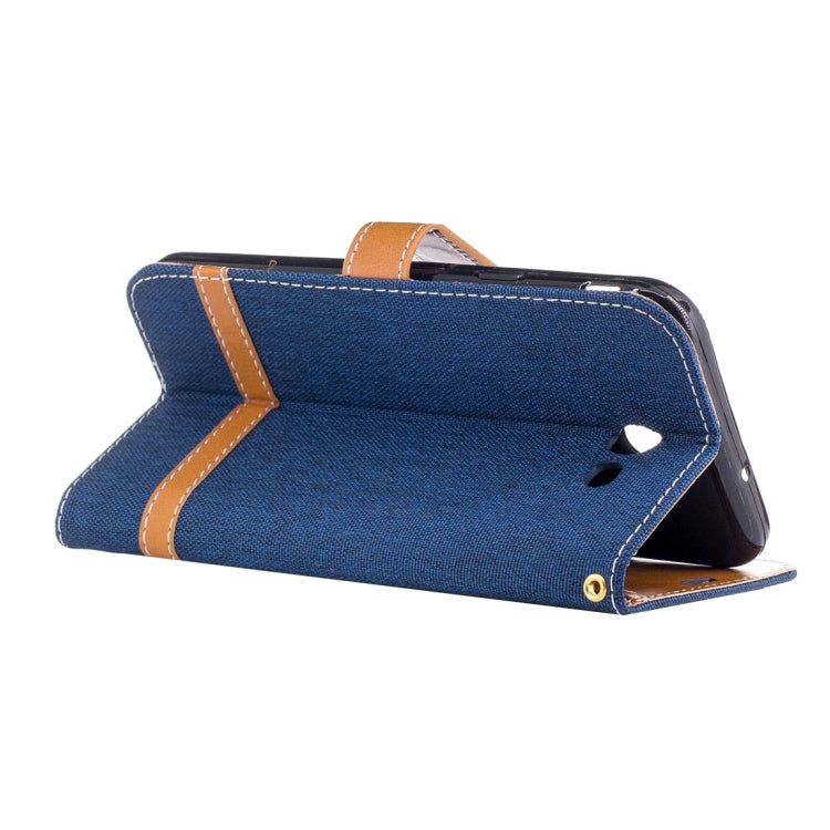 For Galaxy J7 (2017) (US Version) Denim Texture Leather Case with Holder & Card Slots & Wallet & Lanyard