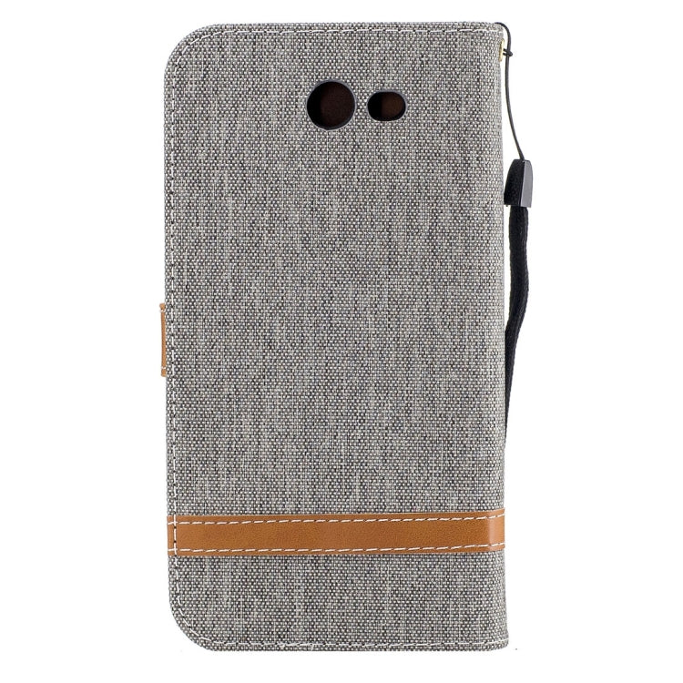 For Galaxy J7 (2017) (US Version) Denim Texture Leather Case with Holder & Card Slots & Wallet & Lanyard