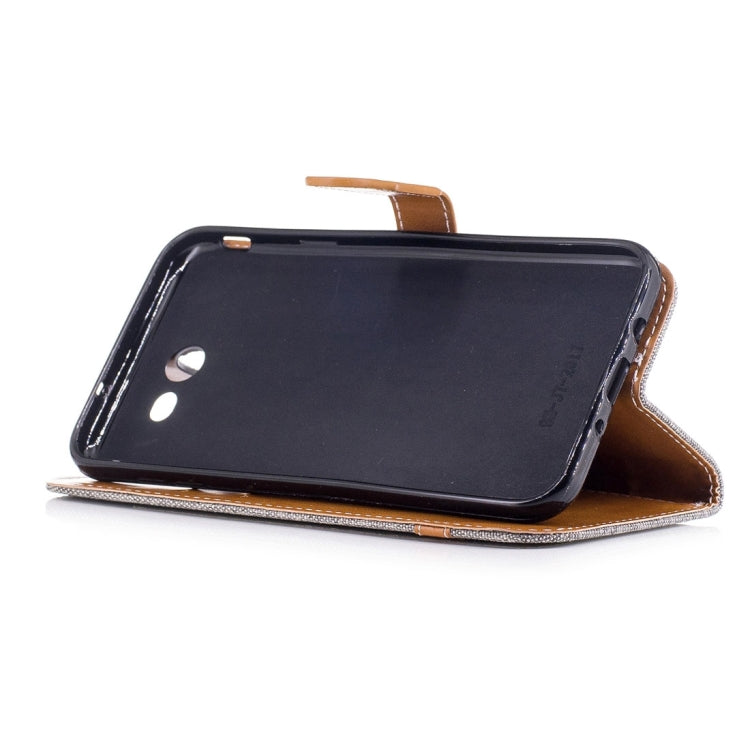 For Galaxy J7 (2017) (US Version) Denim Texture Leather Case with Holder & Card Slots & Wallet & Lanyard