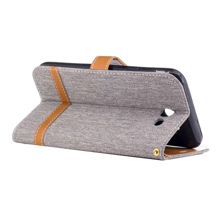 For Galaxy J7 (2017) (US Version) Denim Texture Leather Case with Holder & Card Slots & Wallet & Lanyard