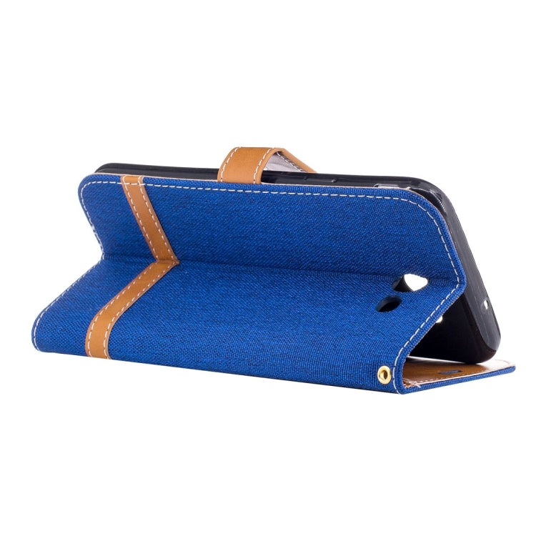 For Galaxy J7 (2017) (US Version) Denim Texture Leather Case with Holder & Card Slots & Wallet & Lanyard