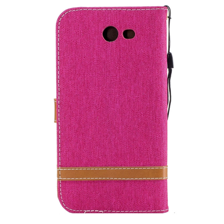 For Galaxy J7 (2017) (US Version) Denim Texture Leather Case with Holder & Card Slots & Wallet & Lanyard