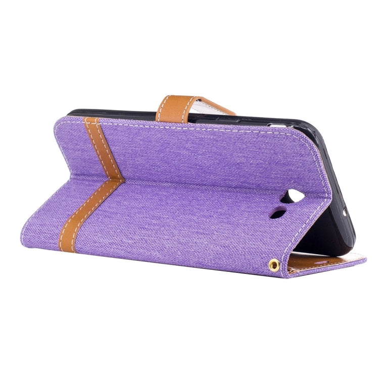 For Galaxy J7 (2017) (US Version) Denim Texture Leather Case with Holder & Card Slots & Wallet & Lanyard