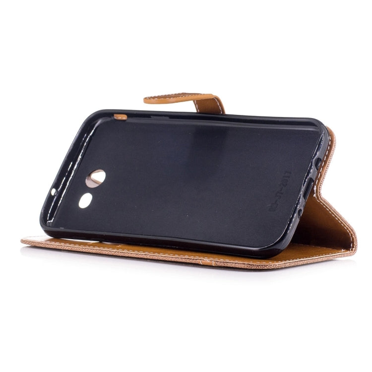 For Galaxy J7 (2017) (US Version) Denim Texture Leather Case with Holder & Card Slots & Wallet & Lanyard