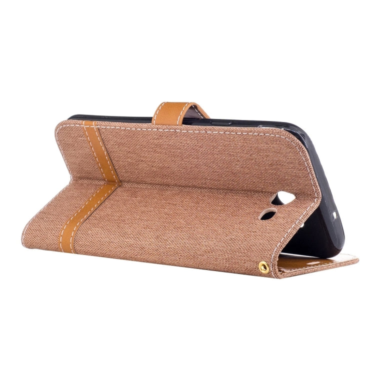 For Galaxy J7 (2017) (US Version) Denim Texture Leather Case with Holder & Card Slots & Wallet & Lanyard