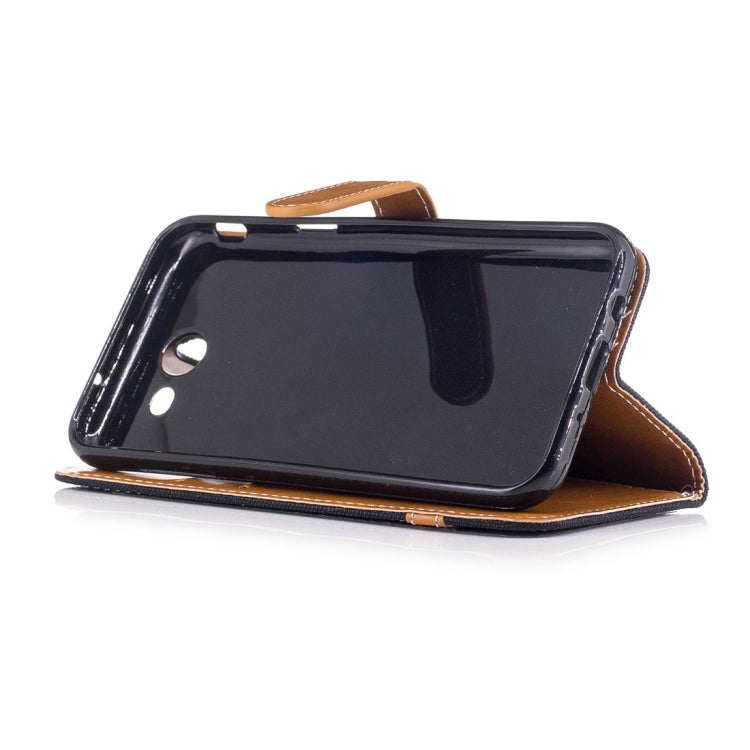 For Galaxy J3 (2017) (US Version) Denim Texture Leather Case with Holder & Card Slots & Wallet & Lanyard