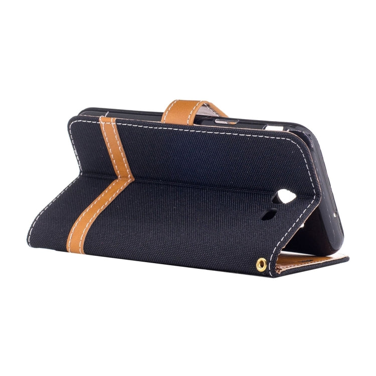 For Galaxy J3 (2017) (US Version) Denim Texture Leather Case with Holder & Card Slots & Wallet & Lanyard