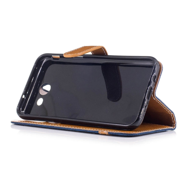For Galaxy J3 (2017) (US Version) Denim Texture Leather Case with Holder & Card Slots & Wallet & Lanyard
