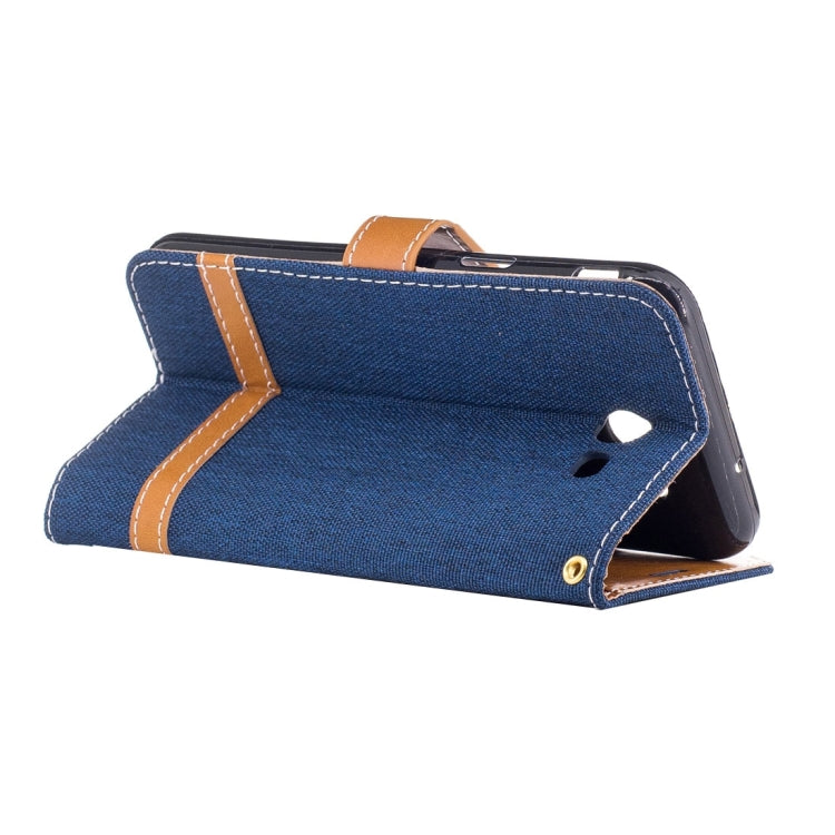 For Galaxy J3 (2017) (US Version) Denim Texture Leather Case with Holder & Card Slots & Wallet & Lanyard