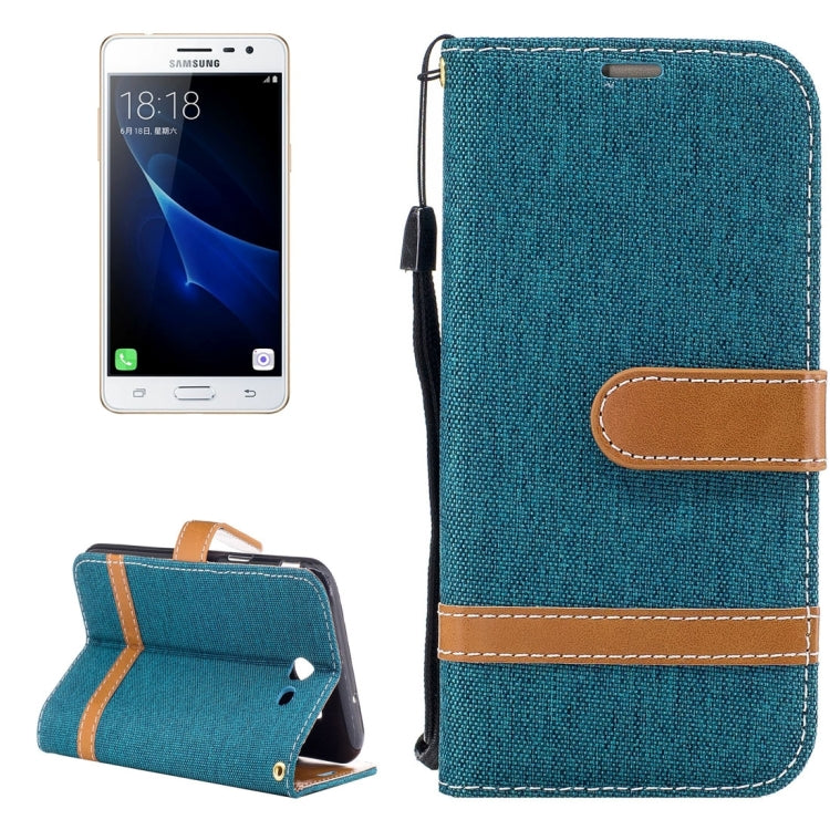 For Galaxy J3 (2017) (US Version) Denim Texture Leather Case with Holder & Card Slots & Wallet & Lanyard