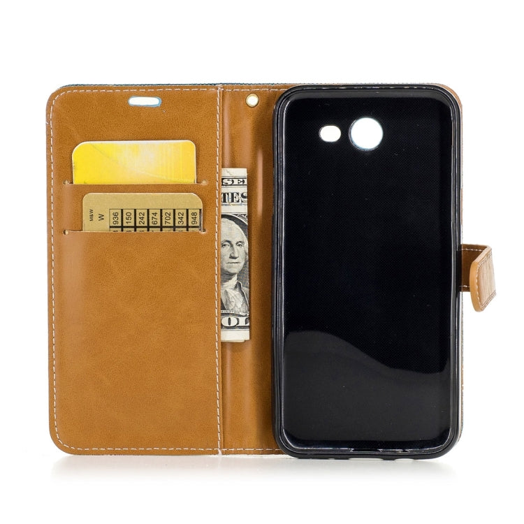 For Galaxy J3 (2017) (US Version) Denim Texture Leather Case with Holder & Card Slots & Wallet & Lanyard