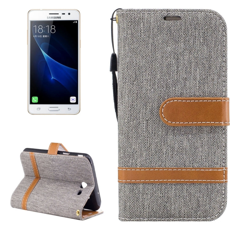 For Galaxy J3 (2017) (US Version) Denim Texture Leather Case with Holder & Card Slots & Wallet & Lanyard