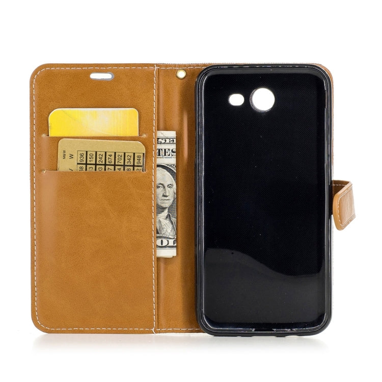 For Galaxy J3 (2017) (US Version) Denim Texture Leather Case with Holder & Card Slots & Wallet & Lanyard