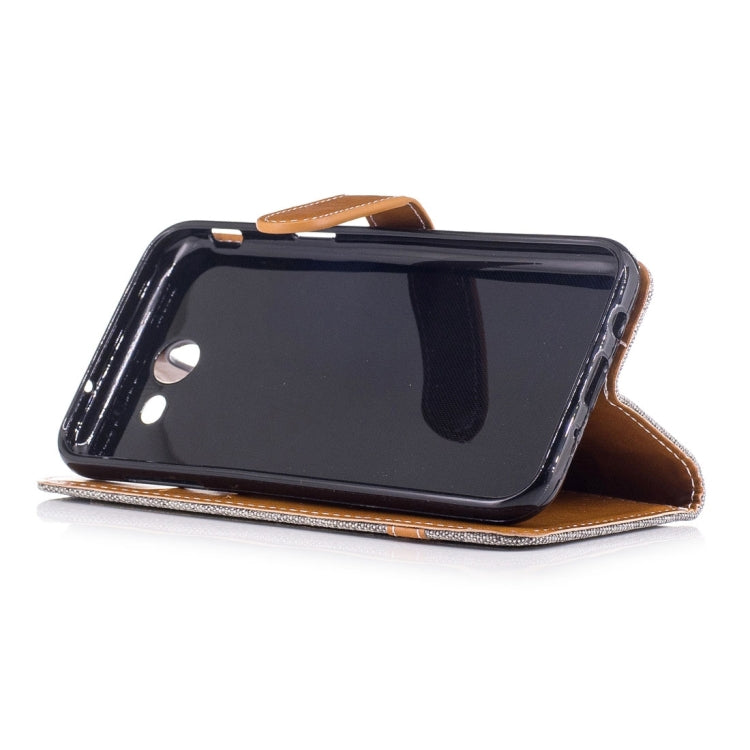 For Galaxy J3 (2017) (US Version) Denim Texture Leather Case with Holder & Card Slots & Wallet & Lanyard