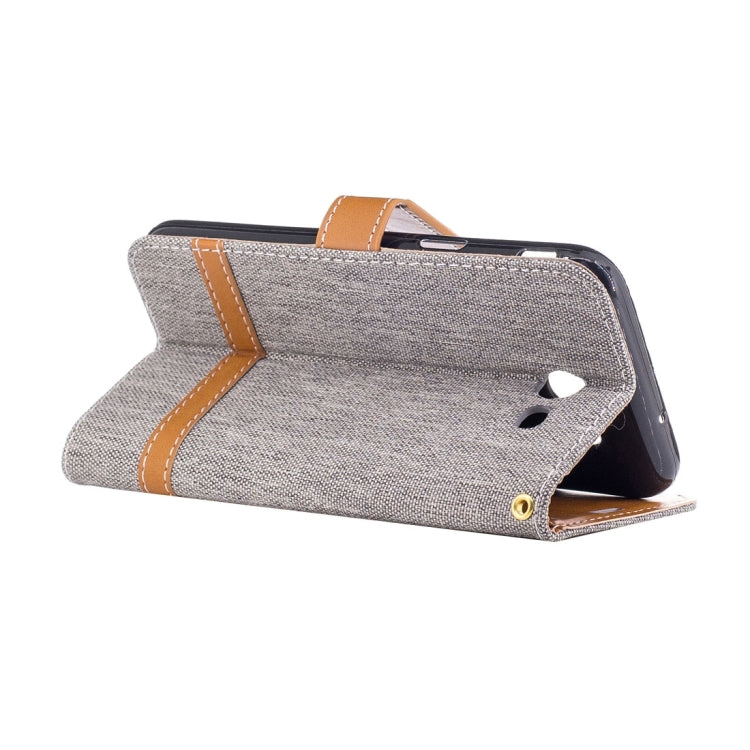 For Galaxy J3 (2017) (US Version) Denim Texture Leather Case with Holder & Card Slots & Wallet & Lanyard