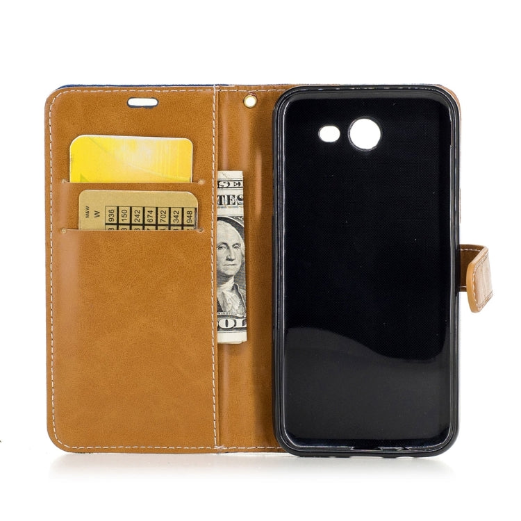 For Galaxy J3 (2017) (US Version) Denim Texture Leather Case with Holder & Card Slots & Wallet & Lanyard