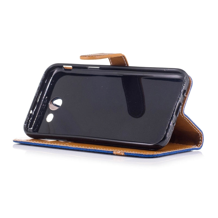 For Galaxy J3 (2017) (US Version) Denim Texture Leather Case with Holder & Card Slots & Wallet & Lanyard