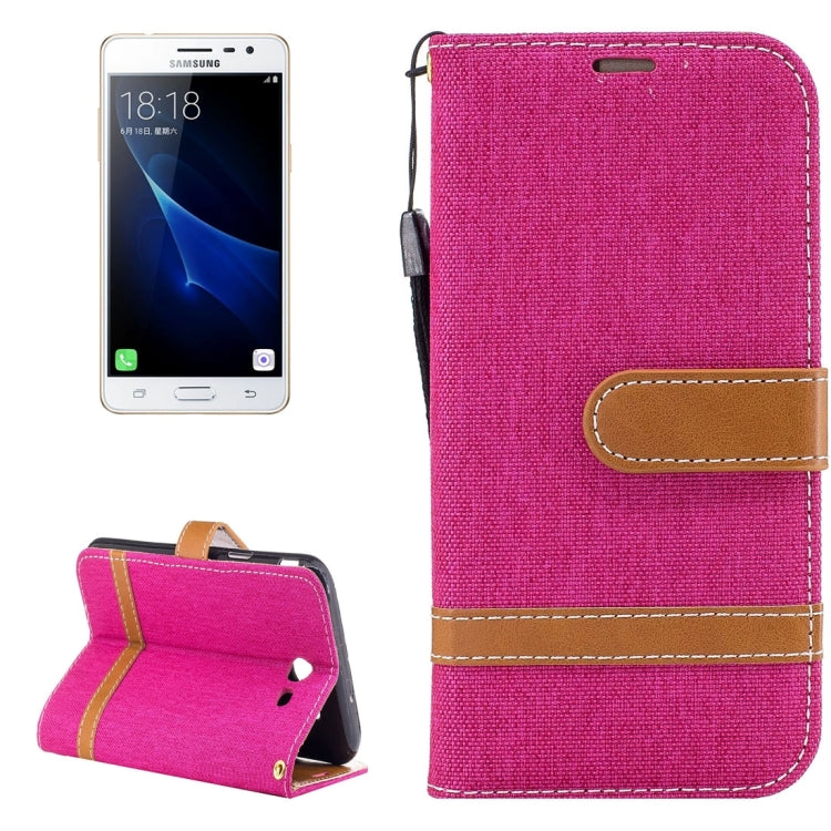 For Galaxy J3 (2017) (US Version) Denim Texture Leather Case with Holder & Card Slots & Wallet & Lanyard