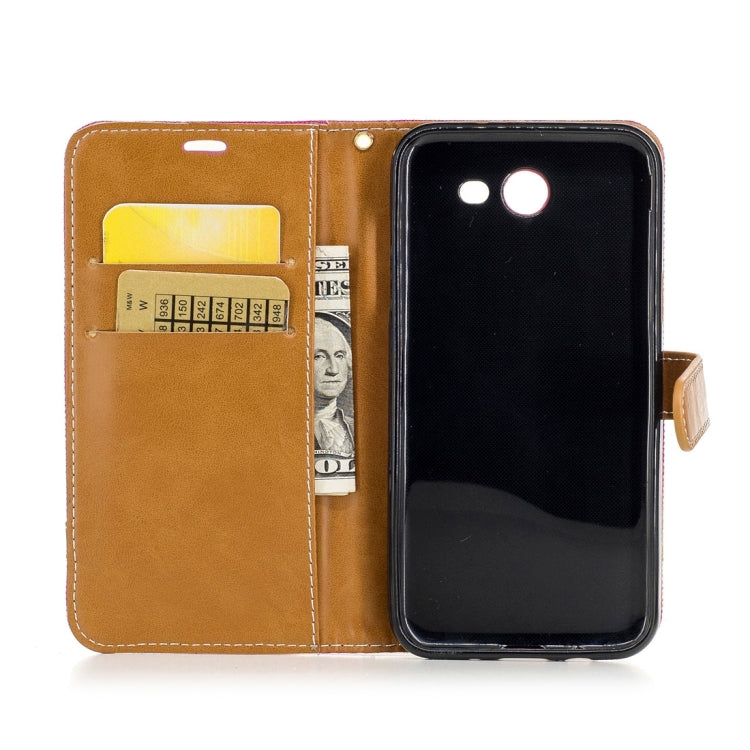 For Galaxy J3 (2017) (US Version) Denim Texture Leather Case with Holder & Card Slots & Wallet & Lanyard