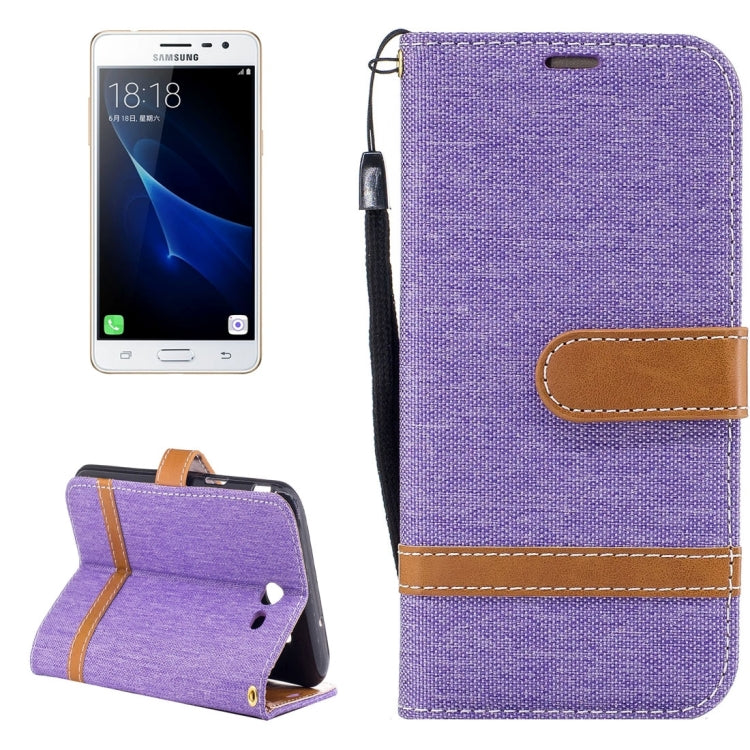 For Galaxy J3 (2017) (US Version) Denim Texture Leather Case with Holder & Card Slots & Wallet & Lanyard