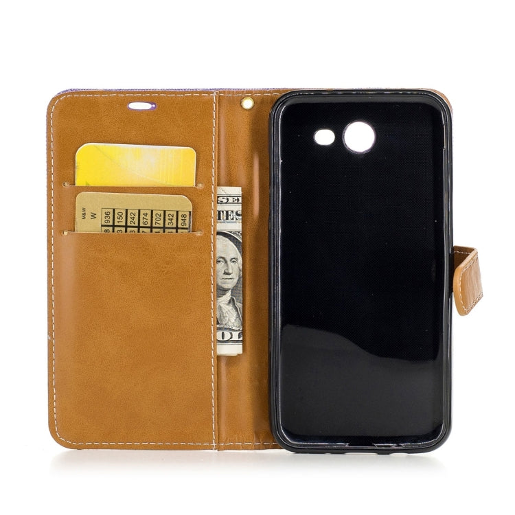 For Galaxy J3 (2017) (US Version) Denim Texture Leather Case with Holder & Card Slots & Wallet & Lanyard