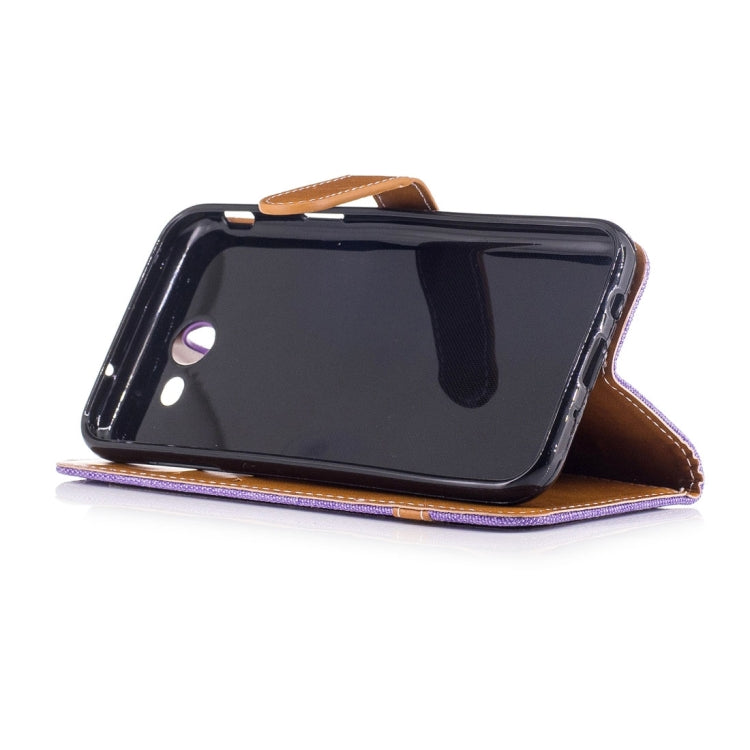 For Galaxy J3 (2017) (US Version) Denim Texture Leather Case with Holder & Card Slots & Wallet & Lanyard