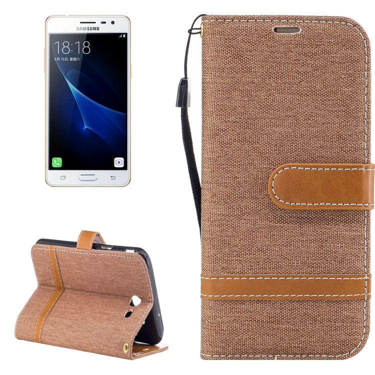 For Galaxy J3 (2017) (US Version) Denim Texture Leather Case with Holder & Card Slots & Wallet & Lanyard
