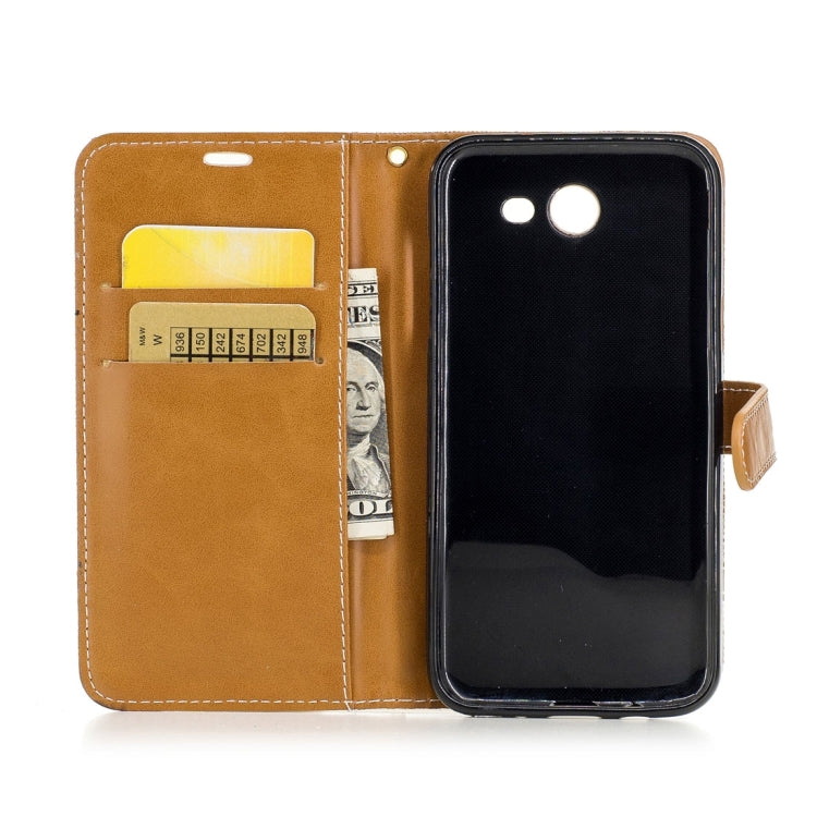 For Galaxy J3 (2017) (US Version) Denim Texture Leather Case with Holder & Card Slots & Wallet & Lanyard