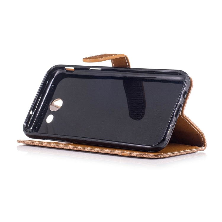 For Galaxy J3 (2017) (US Version) Denim Texture Leather Case with Holder & Card Slots & Wallet & Lanyard