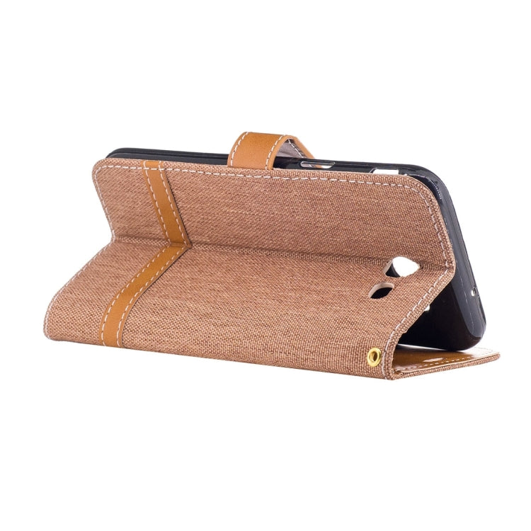 For Galaxy J3 (2017) (US Version) Denim Texture Leather Case with Holder & Card Slots & Wallet & Lanyard
