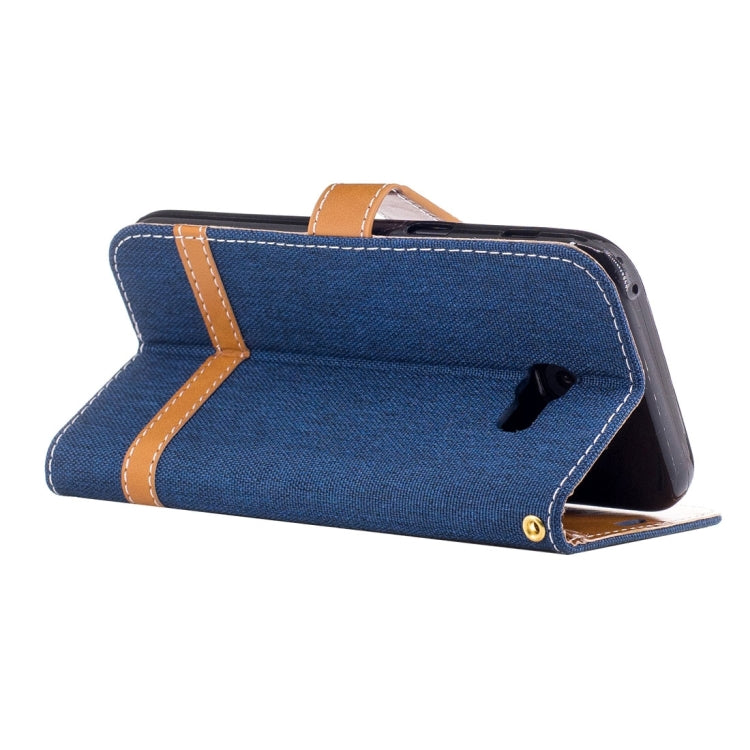 For Galaxy A5 (2017) Denim Texture Leather Case with Holder & Card Slots & Wallet & Lanyard