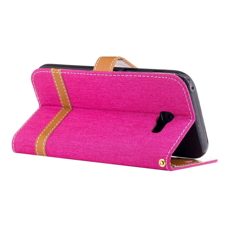 For Galaxy A5 (2017) Denim Texture Leather Case with Holder & Card Slots & Wallet & Lanyard