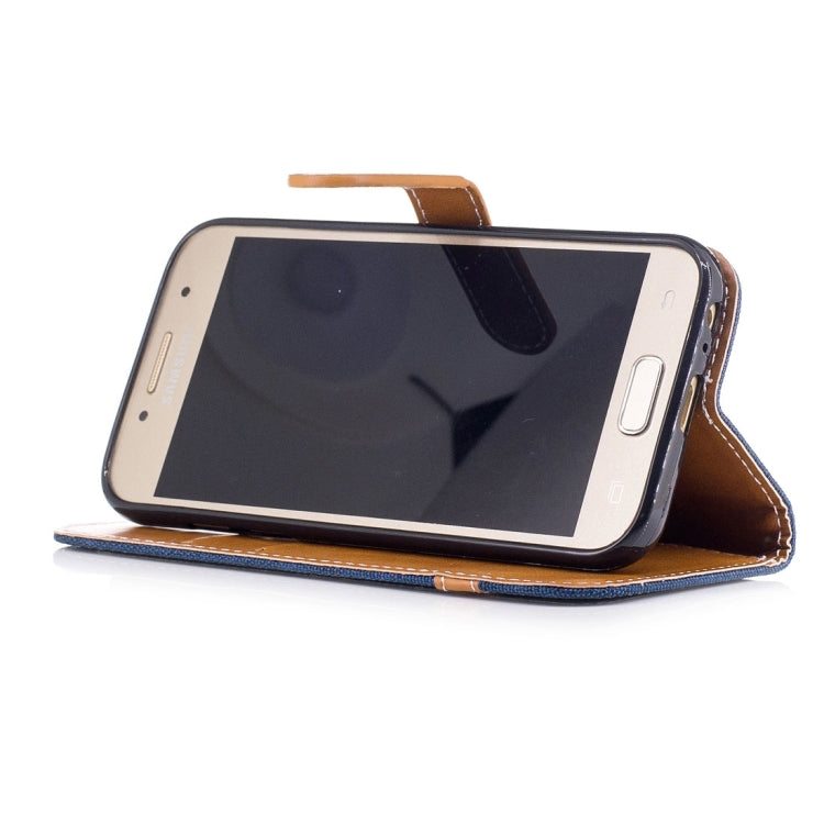 For Galaxy A3 (2017) Denim Texture Leather Case with Holder & Card Slots & Wallet & Lanyard