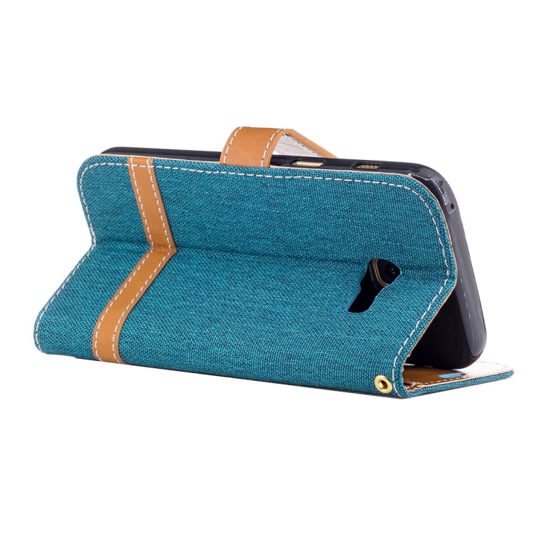 For Galaxy A3 (2017) Denim Texture Leather Case with Holder & Card Slots & Wallet & Lanyard