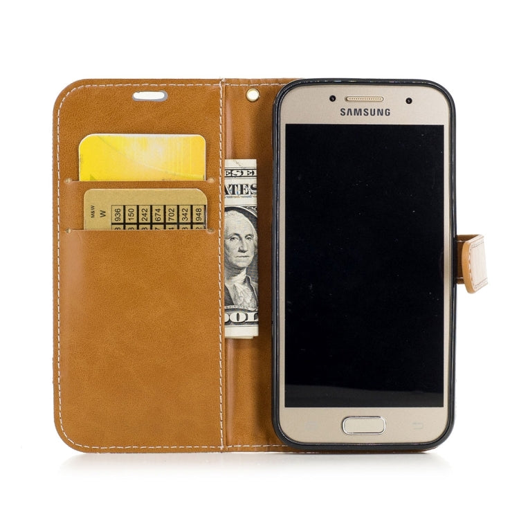 For Galaxy A3 (2017) Denim Texture Leather Case with Holder & Card Slots & Wallet & Lanyard