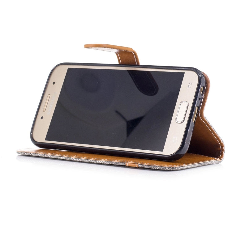 For Galaxy A3 (2017) Denim Texture Leather Case with Holder & Card Slots & Wallet & Lanyard