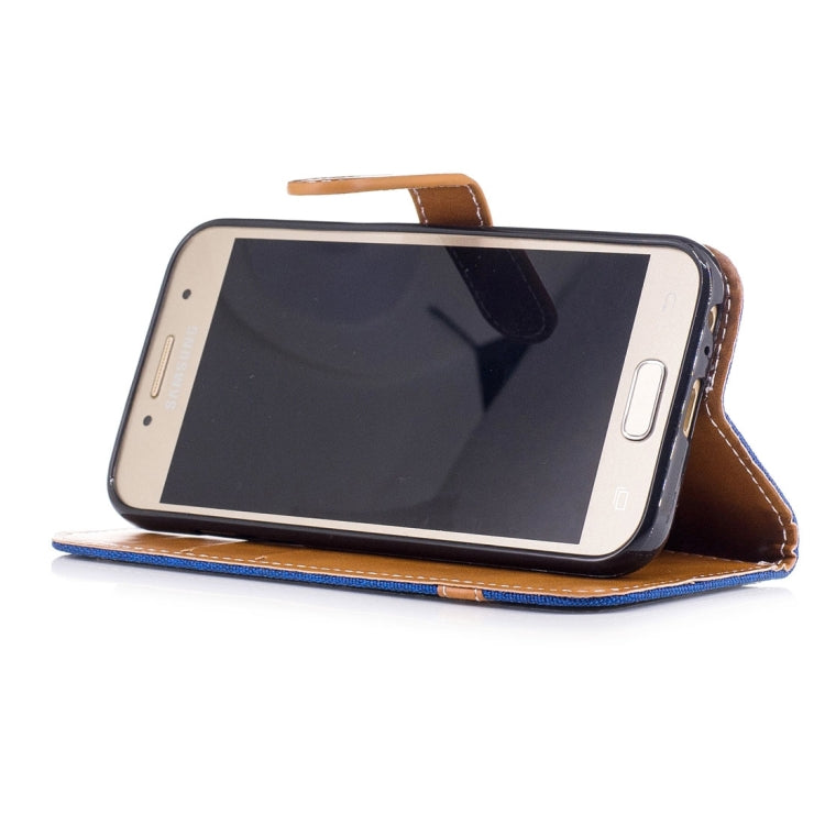 For Galaxy A3 (2017) Denim Texture Leather Case with Holder & Card Slots & Wallet & Lanyard