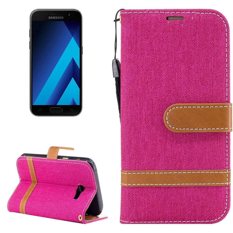 For Galaxy A3 (2017) Denim Texture Leather Case with Holder & Card Slots & Wallet & Lanyard
