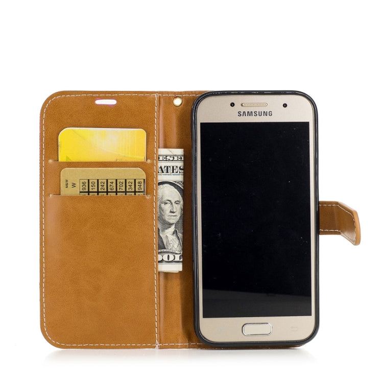 For Galaxy A3 (2017) Denim Texture Leather Case with Holder & Card Slots & Wallet & Lanyard