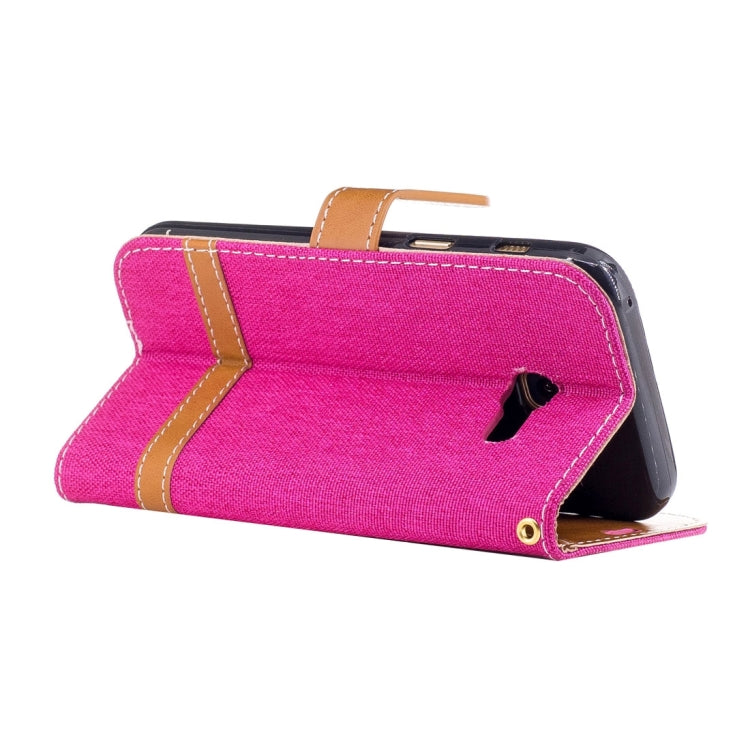 For Galaxy A3 (2017) Denim Texture Leather Case with Holder & Card Slots & Wallet & Lanyard