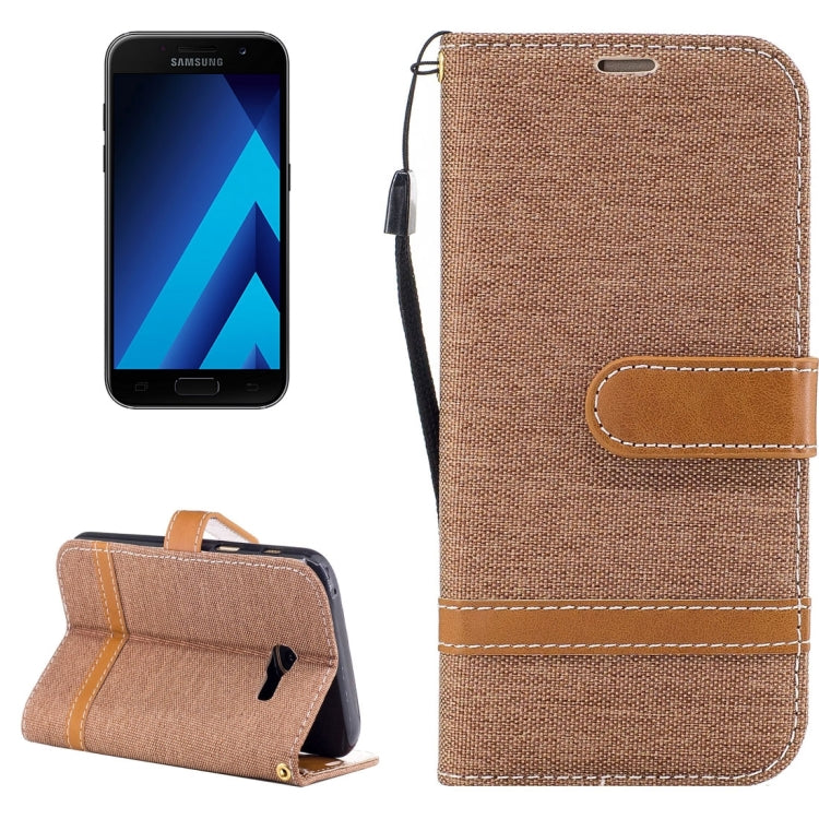For Galaxy A3 (2017) Denim Texture Leather Case with Holder & Card Slots & Wallet & Lanyard