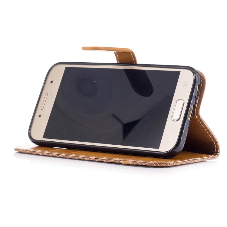 For Galaxy A3 (2017) Denim Texture Leather Case with Holder & Card Slots & Wallet & Lanyard