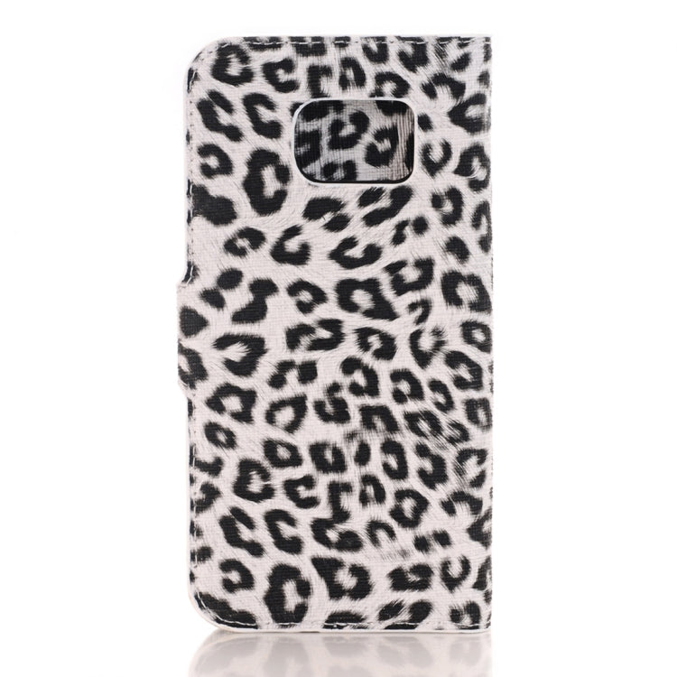 For Galaxy S7 Edge / G935 Leopard Pattern Horizontal Flip Leather Case with Holder & Card Slots & Wallet(White)