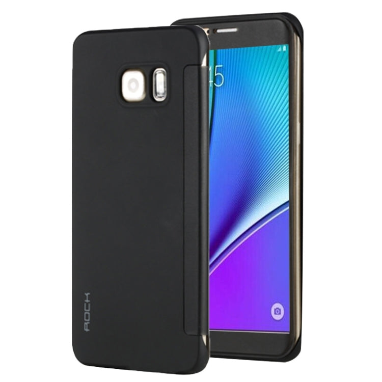 For Galaxy Note 5 / N920 Rock Dr.V Series Business Style Ultrathin Flip Protective Case with Visible Front Cover(Black)