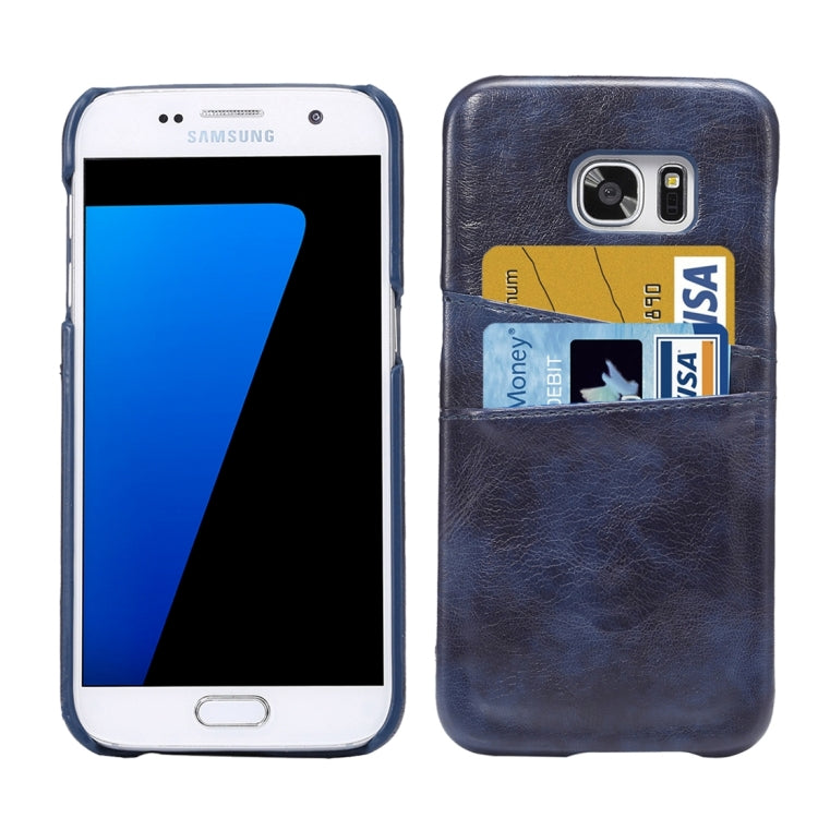 For Galaxy S7 / G930 Crazy Horse Texture PU Leather Back Cover Case with Card Slots