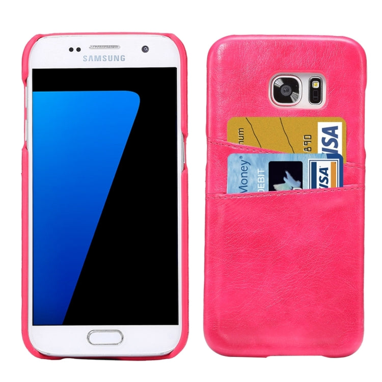 For Galaxy S7 / G930 Crazy Horse Texture PU Leather Back Cover Case with Card Slots