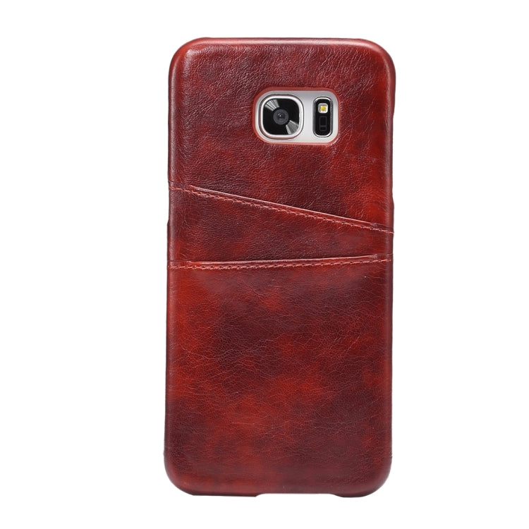 For Galaxy S7 / G930 Crazy Horse Texture PU Leather Back Cover Case with Card Slots