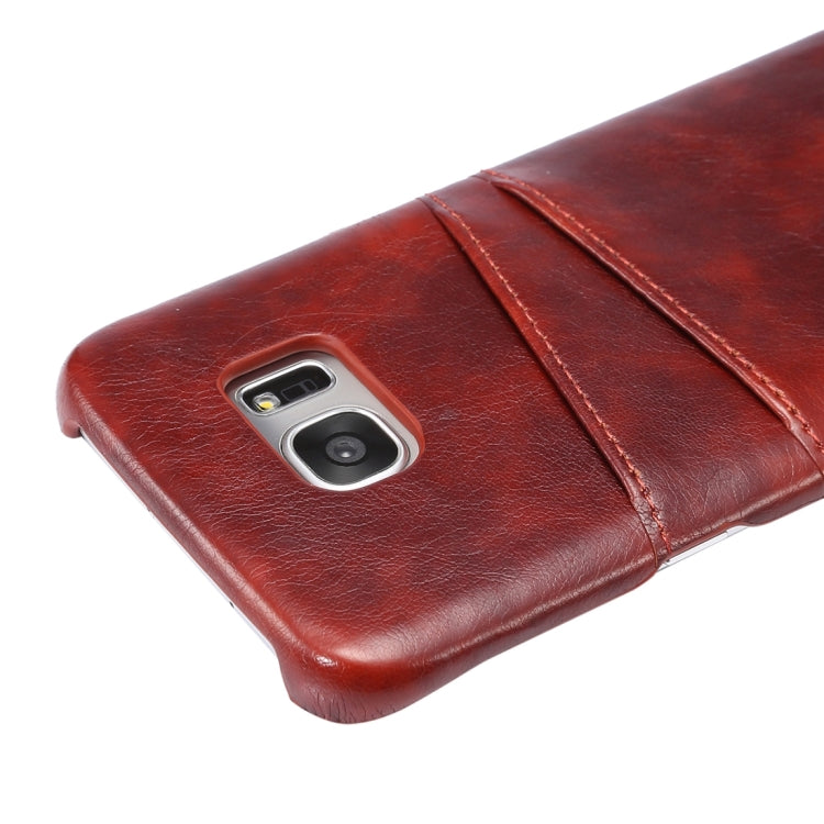 For Galaxy S7 / G930 Crazy Horse Texture PU Leather Back Cover Case with Card Slots